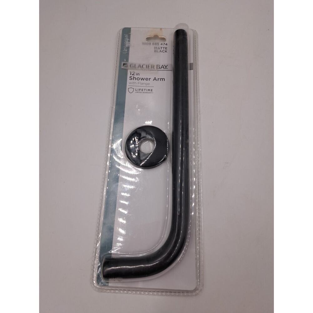 Glacier Bay 11-12 in. Raincan Shower Arm Matte Black 1009 685 474 (C)